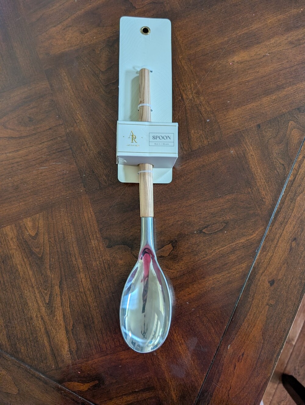 AR Artisan Row Olivewood & Stainless Steel Large Spoon NWT
